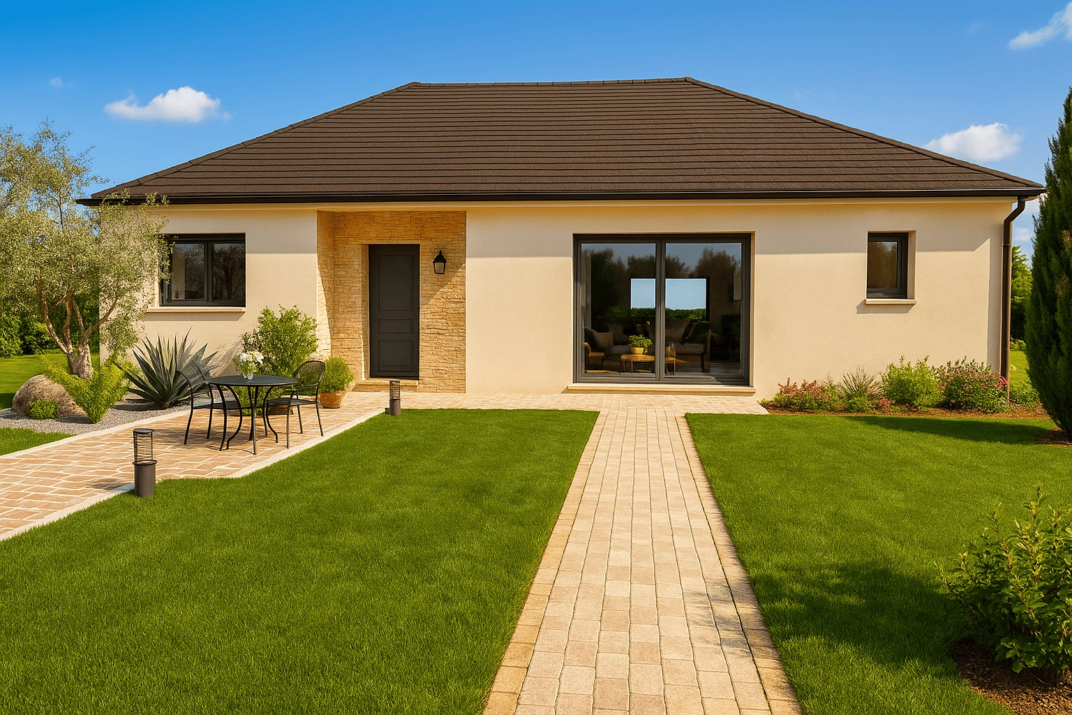 maison-individuelle-plain-pied-la-4-pans-facade-avant